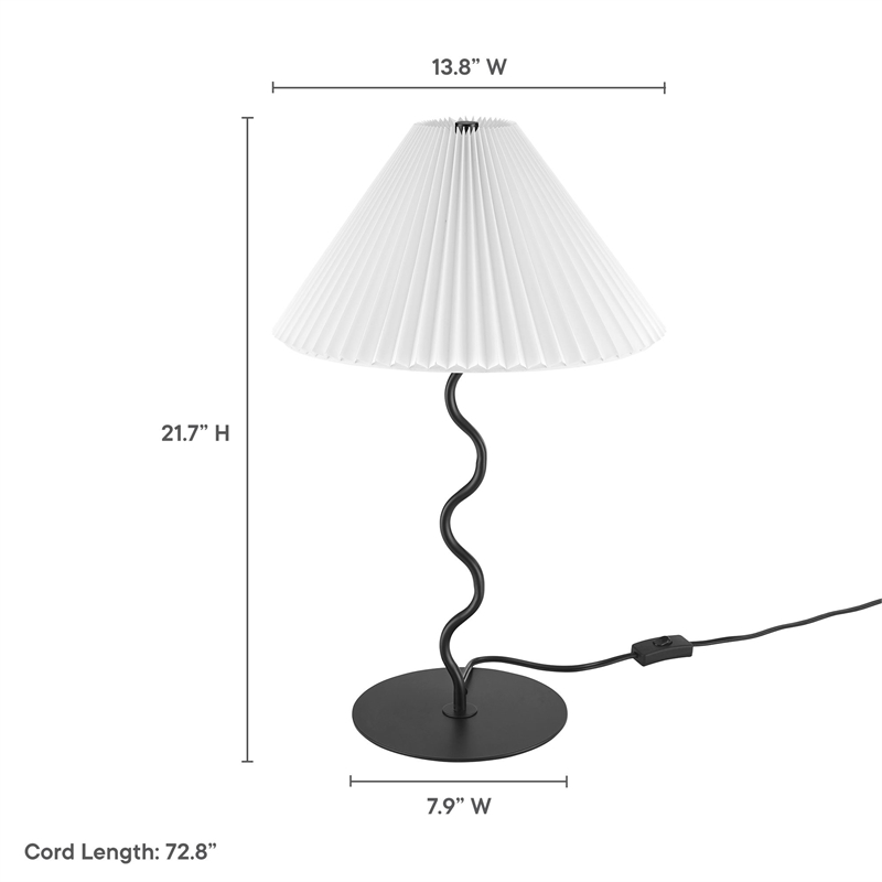 Pemberly Row Modern / Contemporary Wave Squiggle Table Lamp in Black