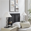 Pemberly Row Modern / Contemporary Wave Squiggle Table Lamp in Black