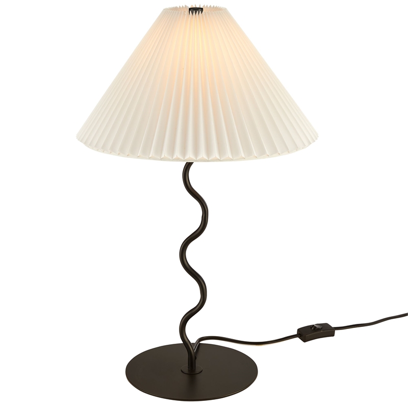 Pemberly Row Modern / Contemporary Wave Squiggle Table Lamp in Black