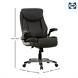 Pemberly Row Gray Bonded Leather Office Chair with PlyWood Frame & Flip Arms