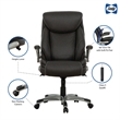 Pemberly Row Gray Bonded Leather Office Chair with PlyWood Frame & Flip Arms