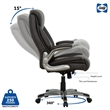 Pemberly Row Gray Bonded Leather Office Chair with PlyWood Frame & Flip Arms