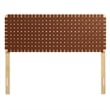 Pemberly Row Weave Vegan Leather Queen Headboard in Natural Brown