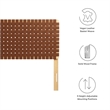 Pemberly Row Weave Vegan Leather Queen Headboard in Natural Brown