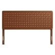 Pemberly Row Weave Vegan Leather Queen Headboard in Walnut Brown
