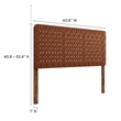 Pemberly Row Weave Vegan Leather Queen Headboard in Walnut Brown