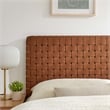 Pemberly Row Weave Vegan Leather Queen Headboard in Walnut Brown