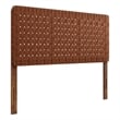 Pemberly Row Weave Vegan Leather Queen Headboard in Walnut Brown