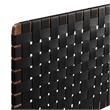 Pemberly Row Weave Wall-Mount Vegan Leather King Headboard in Walnut Black