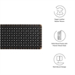 Pemberly Row Weave Wall-Mount Vegan Leather King Headboard in Walnut Black