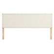 Pemberly Row Weave Vegan Leather King Headboard in Natural Beige