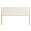 Pemberly Row Weave Vegan Leather King Headboard in Natural Beige
