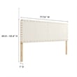 Pemberly Row Weave Vegan Leather King Headboard in Natural Beige
