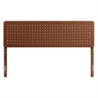 Pemberly Row Weave Vegan Leather King Headboard in Walnut Brown