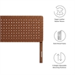 Pemberly Row Weave Vegan Leather King Headboard in Walnut Brown