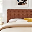 Pemberly Row Weave Vegan Leather King Headboard in Walnut Brown