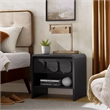 Pemberly Row Modern / Contemporary Wood Nightstand in Black Finish