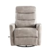 Pemberly Row Contemporary Faux Leather Swivel Recliner in Gray