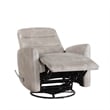 Pemberly Row Contemporary Faux Leather Swivel Recliner in Gray