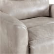 Pemberly Row Contemporary Faux Leather Swivel Recliner in Gray