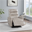 Pemberly Row Contemporary Faux Leather Swivel Recliner in Gray