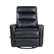 Pemberly Row Contemporary Faux Leather Swivel Recliner in Black