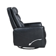 Pemberly Row Contemporary Faux Leather Swivel Recliner in Black