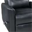 Pemberly Row Contemporary Faux Leather Swivel Recliner in Black