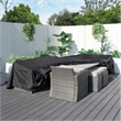 Pemberly Row Square Patio Furniture Covers Waterproof - Black