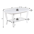 Pemberly Row Oval Coffee Table with Shelf in Mahogany Wood Finish