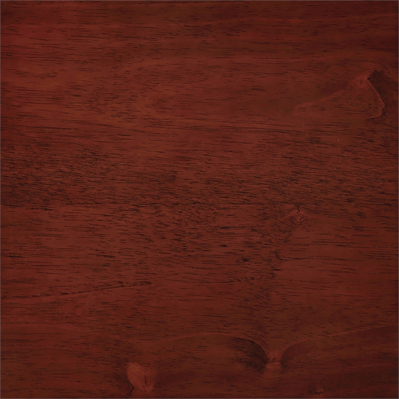 Pemberly Row Oval Coffee Table with Shelf in Mahogany Wood Finish