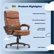 Pemberly Row Executive Office Chair Ergonomic with Cognac Bonded Leather