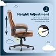 Pemberly Row Executive Office Chair Ergonomic with Cognac Bonded Leather