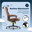 Pemberly Row Executive Office Chair Ergonomic with Cognac Bonded Leather