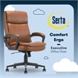 Pemberly Row Executive Office Chair Ergonomic with Cognac Bonded Leather