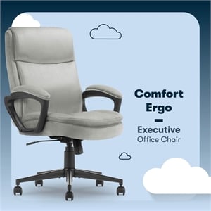 Pemberly Row Executive Office Chair Ergonomic with Cognac Bonded Leather