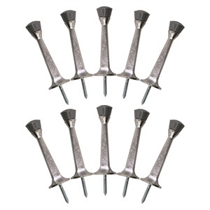 Pemberly Row Solid Rigid Steel Cast Door Stop in Satin Nickel 10 Pack