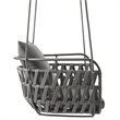 Pemberly Row Powder-Coated Aluminum Frame Swing Chair in Charcoal