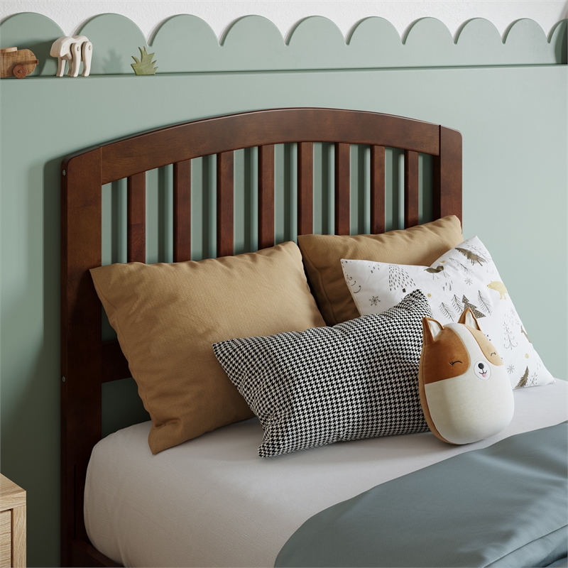 Pemberly Row Richmond Twin Solid Wood Low Profile Platform Bed in Walnut