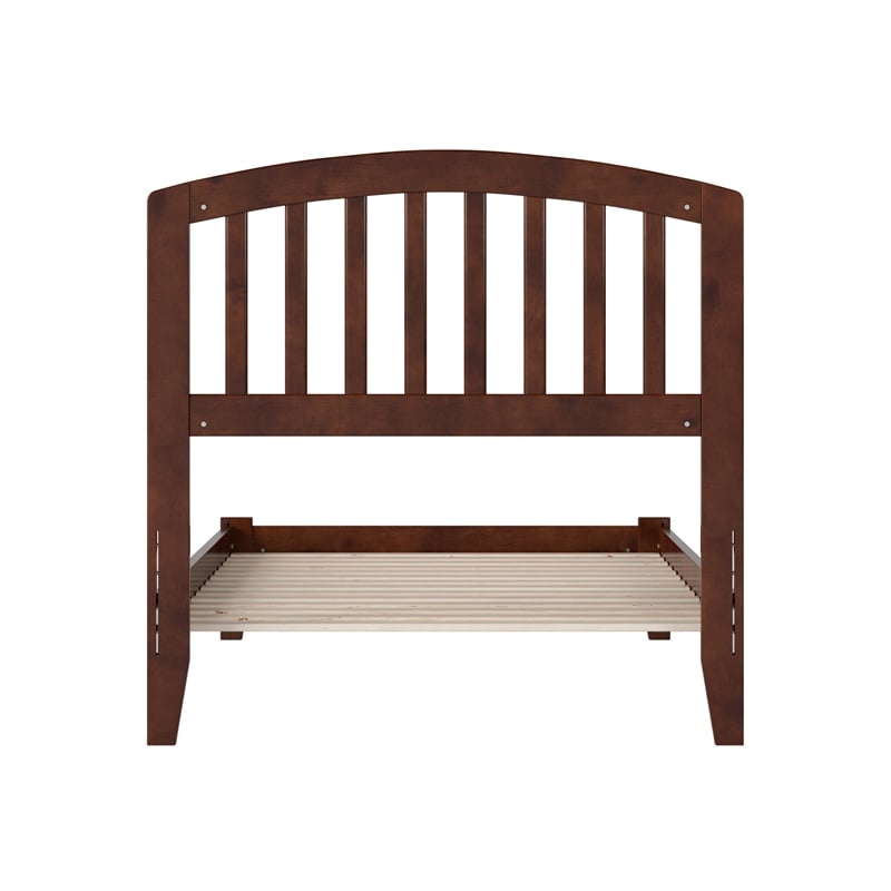 Pemberly Row Richmond Twin Solid Wood Low Profile Platform Bed in Walnut