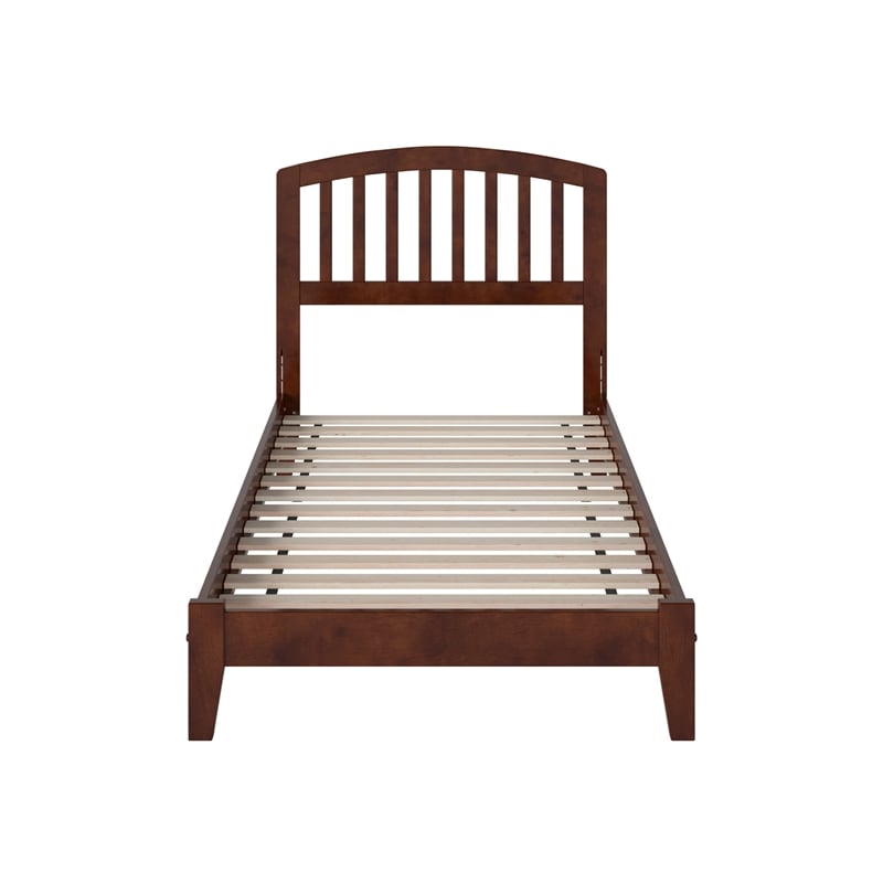 Pemberly Row Richmond Twin Solid Wood Low Profile Platform Bed in Walnut