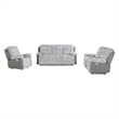 Pemberly Row Gray 3PC Raclining Sofa-Loveseat and Recliner Set