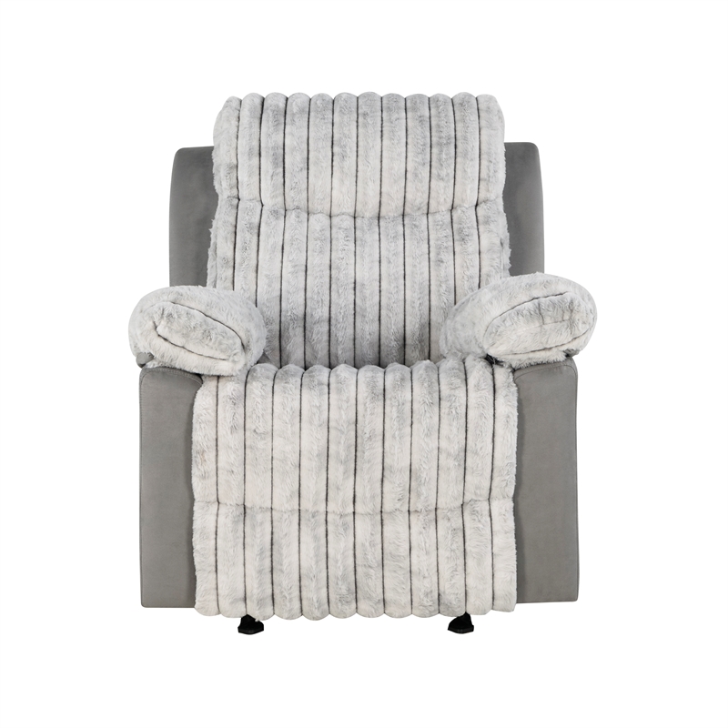 Pemberly Row Gray 3PC Raclining Sofa-Loveseat and Recliner Set