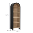 Pemberly Row Modern / Contemporary Bookcase Display Cabinet in Black