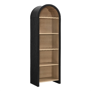 Pemberly Row Modern / Contemporary Bookcase Display Cabinet in Black