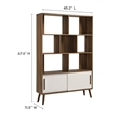Pemberly Row Modern Bookcase with Sliding Doors in Walnut Linen