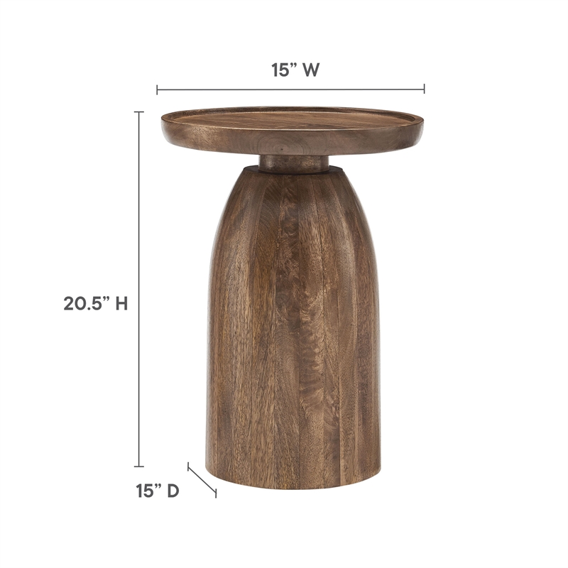 Pemberly Row Modern / Contemporary Wood Side Table in Walnut
