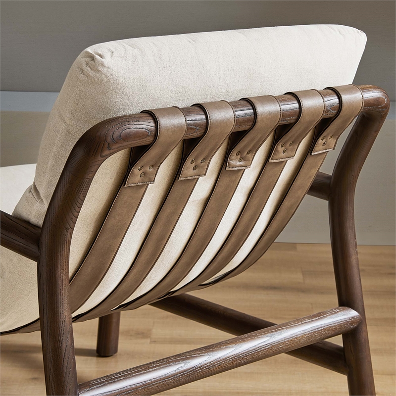 Pemberly Row Modern / Contemporary Chair in Dune Fabric Walnut
