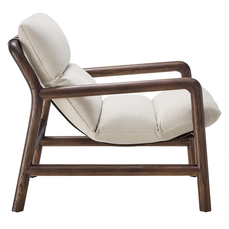 Pemberly Row Modern / Contemporary Chair in Dune Fabric Walnut