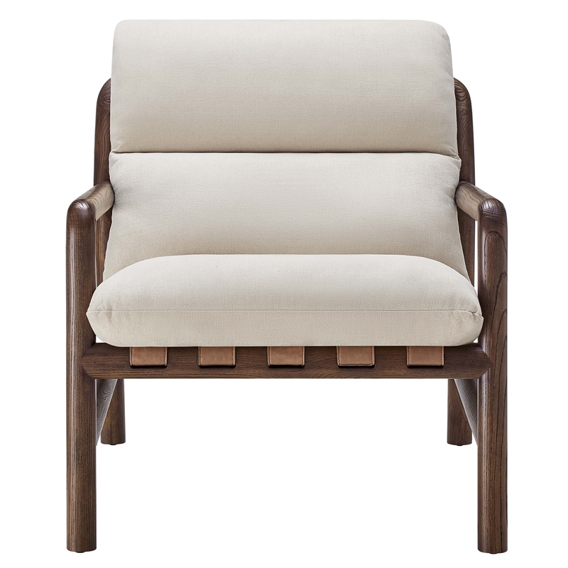 Pemberly Row Modern / Contemporary Chair in Dune Fabric Walnut
